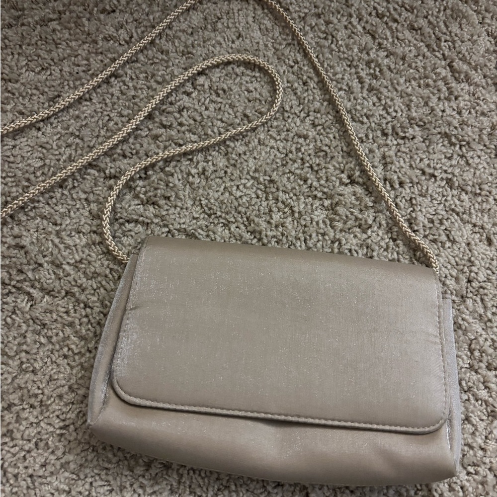 La Regale Shimmering Taupe Crossbody Bag